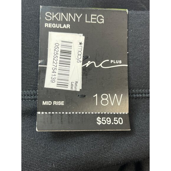 INC International Concepts Womens Skinny Leg Mid Rise Black Pants Size18W - Picture 5 of 6